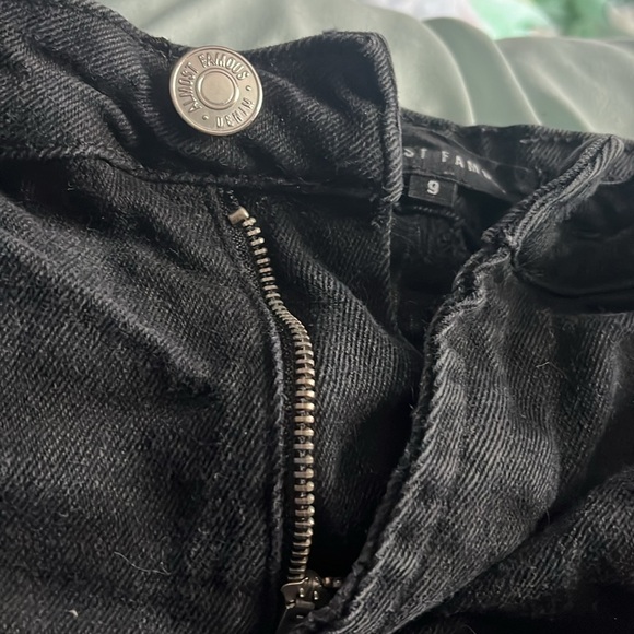 Black Ripped High Ride Jean Shorts - Picture 3 of 5